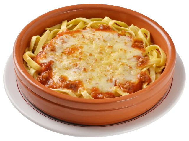Talharine All Bolonhesa Parmegiana, prato completo com acompanhamentos